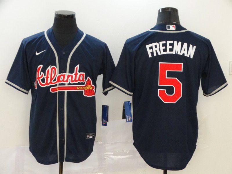 Men Atlanta Braves #5 Freeman Blue Nike Game MLB Jerseys